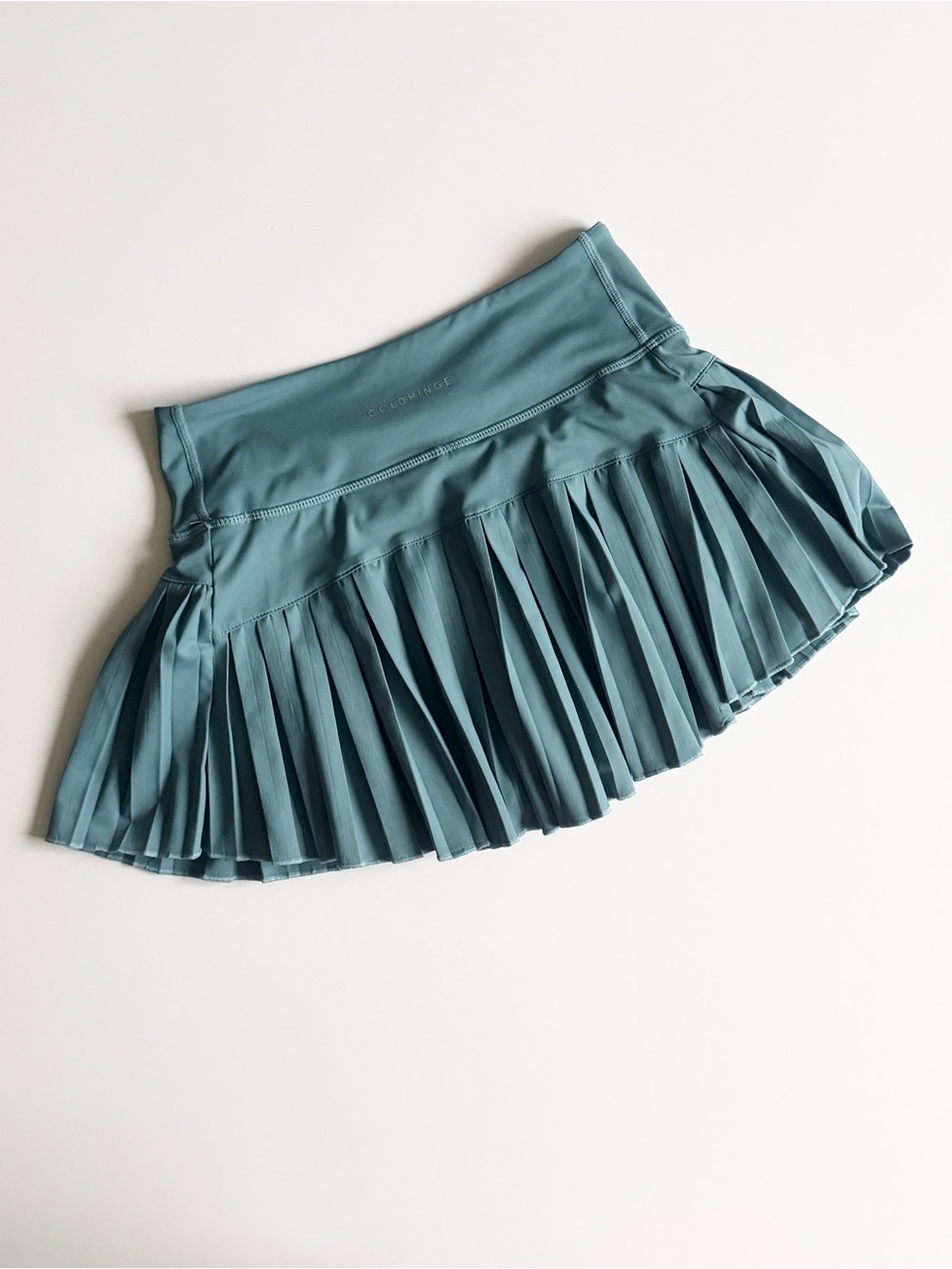 Gold Hinge SMALL HR high rise pleated mini tennis golf skirt in teal blue